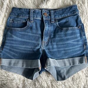 Aeropostale high rise midi denim jean shorts size 0